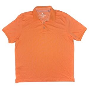 Tommy‎ Bahama Men's XL Orange Short Sleeve Polo Shirt Marlin Logo Tencel Blend